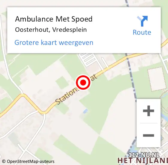 Locatie op kaart van de 112 melding: Ambulance Met Spoed Naar Oosterhout, Vredesplein op 5 mei 2020 14:28