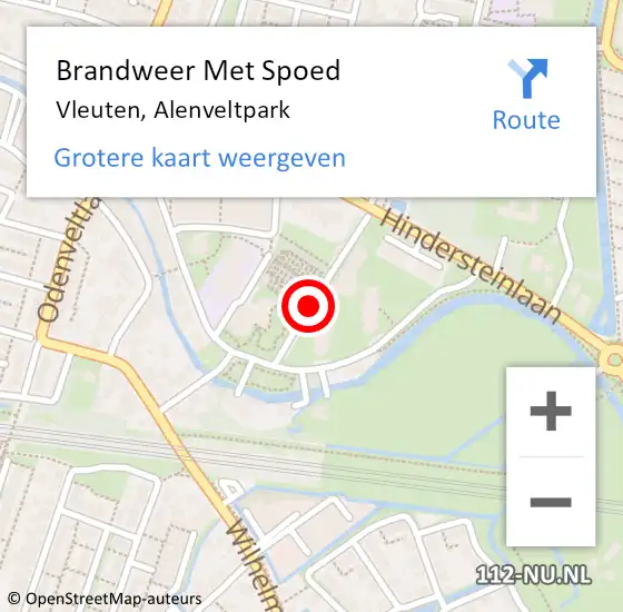 Locatie op kaart van de 112 melding: Brandweer Met Spoed Naar Vleuten, Alenveltpark op 5 mei 2020 15:06