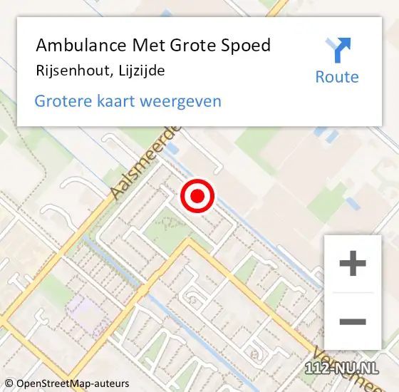 Locatie op kaart van de 112 melding: Ambulance Met Grote Spoed Naar Rijsenhout, Lijzijde op 5 mei 2020 15:14