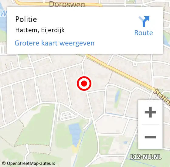 Locatie op kaart van de 112 melding: Politie Hattem, Eijerdijk op 5 mei 2020 15:17