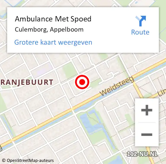 Locatie op kaart van de 112 melding: Ambulance Met Spoed Naar Culemborg, Appelboom op 5 mei 2020 17:24