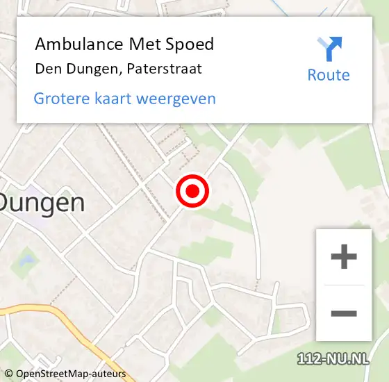 Locatie op kaart van de 112 melding: Ambulance Met Spoed Naar Den Dungen, Paterstraat op 5 mei 2020 17:51