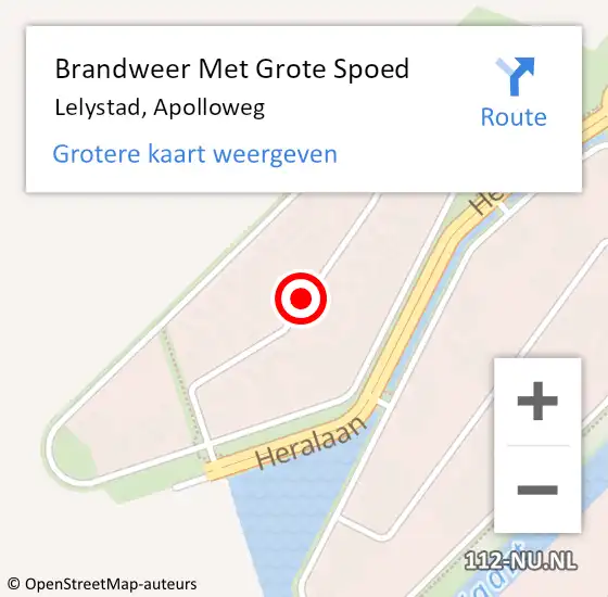 Locatie op kaart van de 112 melding: Brandweer Met Grote Spoed Naar Lelystad, Apolloweg op 5 mei 2020 18:02