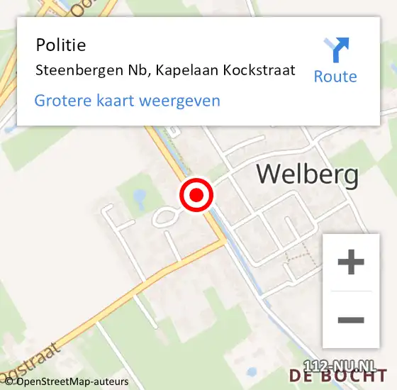 Locatie op kaart van de 112 melding: Politie Steenbergen Nb, Kapelaan Kockstraat op 5 mei 2020 18:45