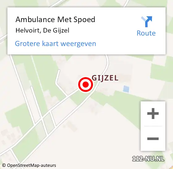 Locatie op kaart van de 112 melding: Ambulance Met Spoed Naar Helvoirt, De Gijzel op 6 mei 2020 01:21