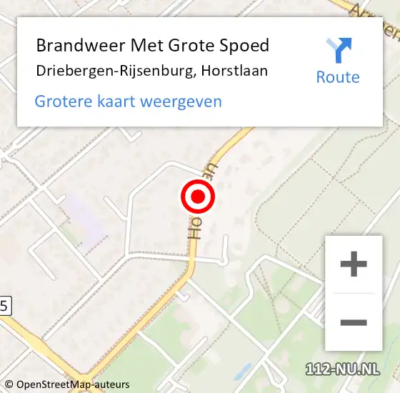 Locatie op kaart van de 112 melding: Brandweer Met Grote Spoed Naar Driebergen-Rijsenburg, Horstlaan op 6 mei 2020 01:24