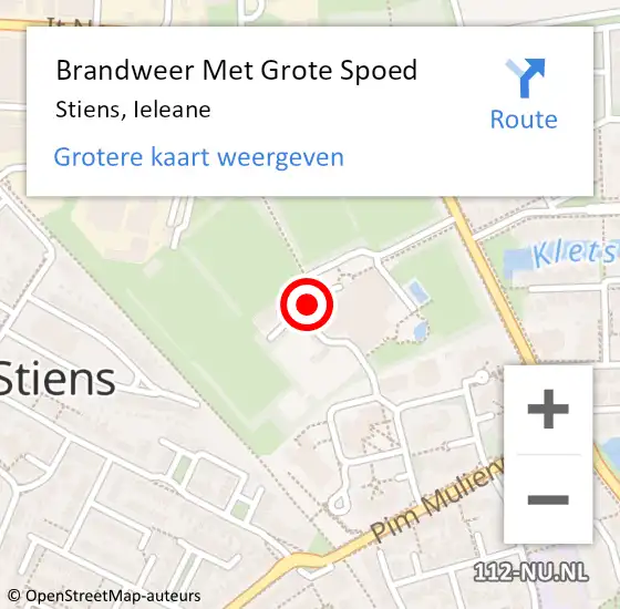 Locatie op kaart van de 112 melding: Brandweer Met Grote Spoed Naar Stiens, Ieleane op 6 mei 2020 03:20