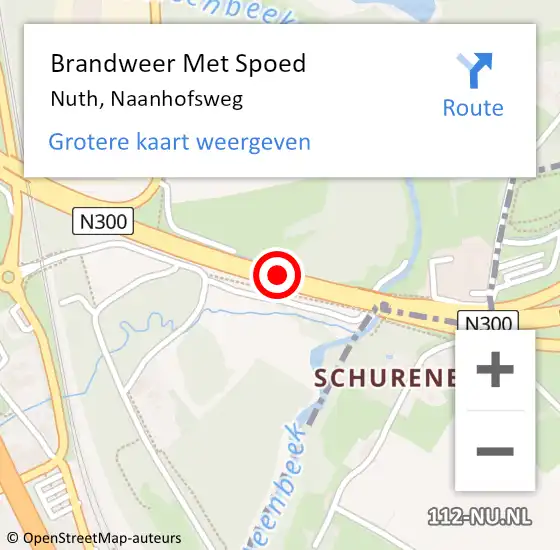 Locatie op kaart van de 112 melding: Brandweer Met Spoed Naar Nuth, Naanhofsweg op 6 mei 2020 05:39