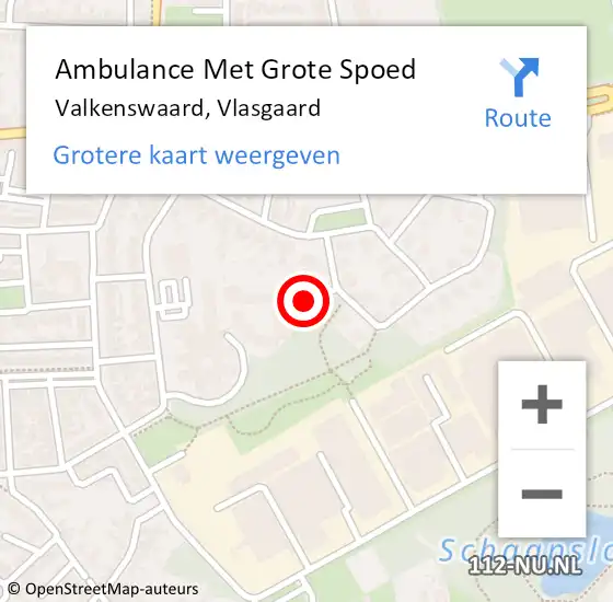 Locatie op kaart van de 112 melding: Ambulance Met Grote Spoed Naar Valkenswaard, Vlasgaard op 6 mei 2020 06:26