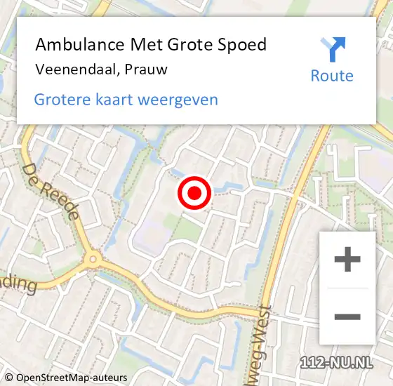 Locatie op kaart van de 112 melding: Ambulance Met Grote Spoed Naar Veenendaal, Prauw op 5 mei 2014 22:01