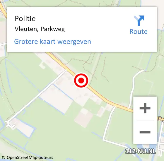 Locatie op kaart van de 112 melding: Politie Vleuten, Parkweg op 6 mei 2020 12:34