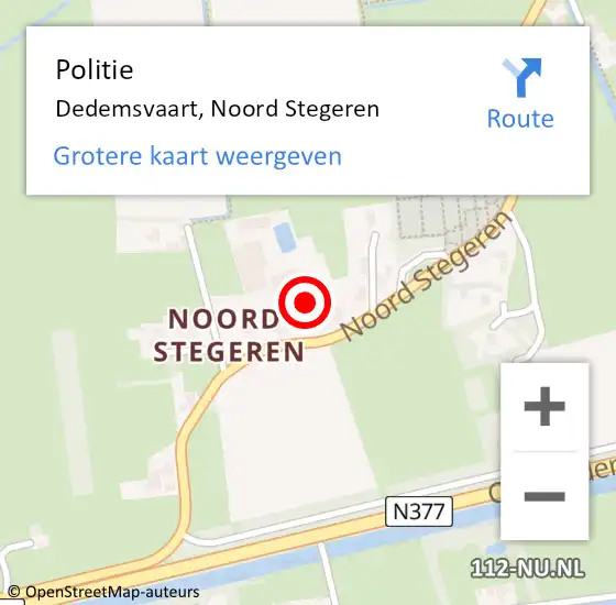 Locatie op kaart van de 112 melding: Politie Dedemsvaart, Noord Stegeren op 6 mei 2020 12:39