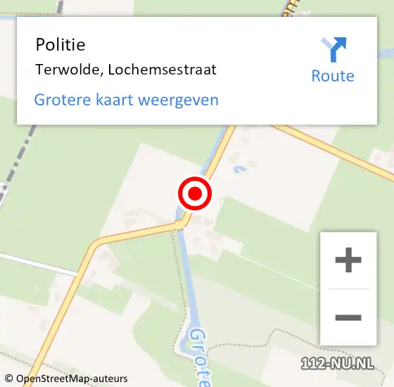 Locatie op kaart van de 112 melding: Politie Terwolde, Lochemsestraat op 6 mei 2020 13:26