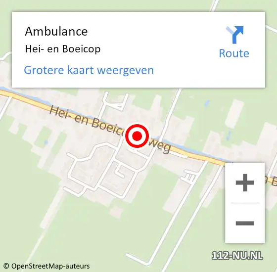 Locatie op kaart van de 112 melding: Ambulance Hei- en Boeicop op 6 mei 2020 14:02