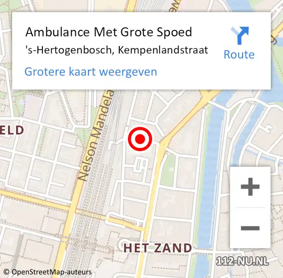 Locatie op kaart van de 112 melding: Ambulance Met Grote Spoed Naar 's-Hertogenbosch, Kempenlandstraat op 6 mei 2020 14:03