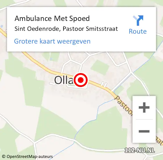 Locatie op kaart van de 112 melding: Ambulance Met Spoed Naar Sint Oedenrode, Pastoor Smitsstraat op 6 mei 2020 14:31