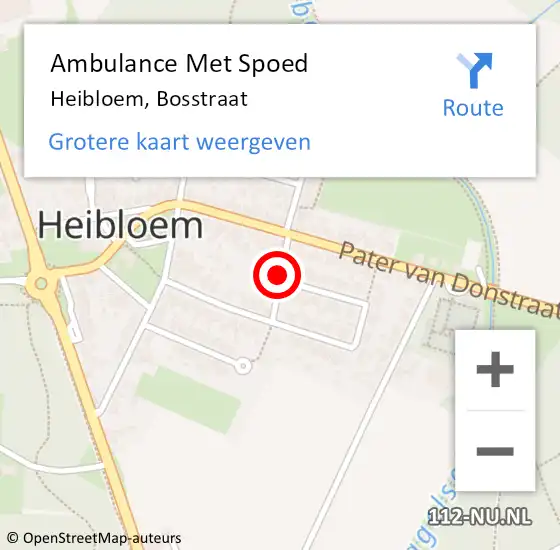 Locatie op kaart van de 112 melding: Ambulance Met Spoed Naar Heibloem, Bosstraat op 5 mei 2014 23:10