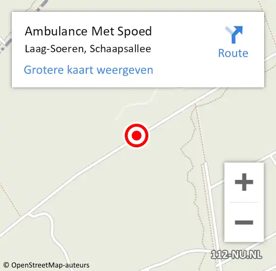 Locatie op kaart van de 112 melding: Ambulance Met Spoed Naar Laag-Soeren, Schaapsallee op 6 mei 2020 15:20