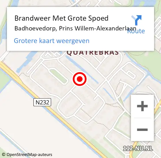 Locatie op kaart van de 112 melding: Brandweer Met Grote Spoed Naar Badhoevedorp, Prins Willem-Alexanderlaan op 6 mei 2020 15:25