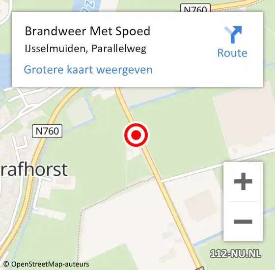 Locatie op kaart van de 112 melding: Brandweer Met Spoed Naar IJsselmuiden, Parallelweg op 6 mei 2020 16:01