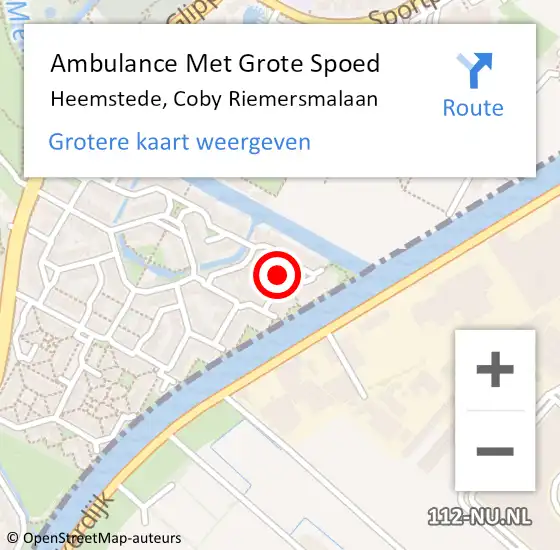 Locatie op kaart van de 112 melding: Ambulance Met Grote Spoed Naar Heemstede, Coby Riemersmalaan op 6 mei 2020 16:57