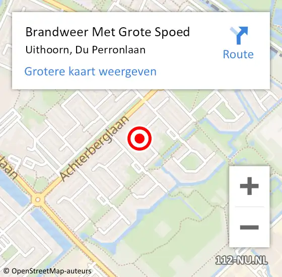 Locatie op kaart van de 112 melding: Brandweer Met Grote Spoed Naar Uithoorn, Du Perronlaan op 6 mei 2020 17:00