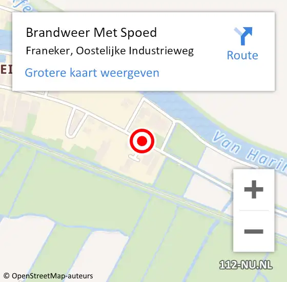 Locatie op kaart van de 112 melding: Brandweer Met Spoed Naar Franeker, Oostelijke Industrieweg op 6 mei 2020 17:27
