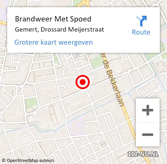 Locatie op kaart van de 112 melding: Brandweer Met Spoed Naar Gemert, Drossard Meijerstraat op 6 mei 2020 19:20