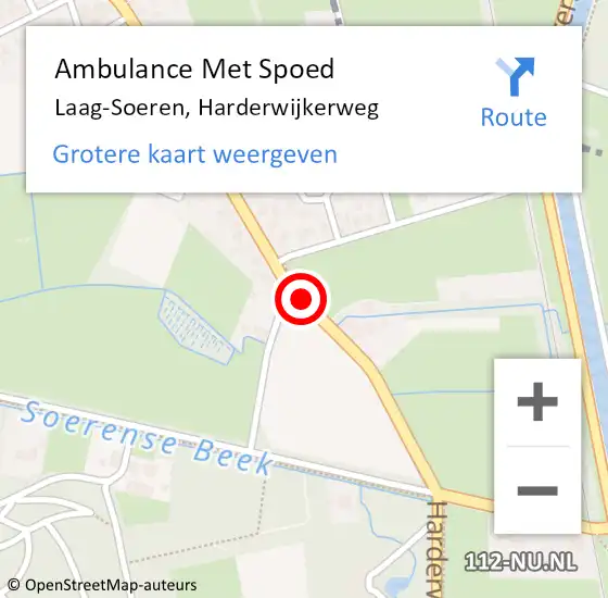 Locatie op kaart van de 112 melding: Ambulance Met Spoed Naar Laag-Soeren, Harderwijkerweg op 6 mei 2020 19:36