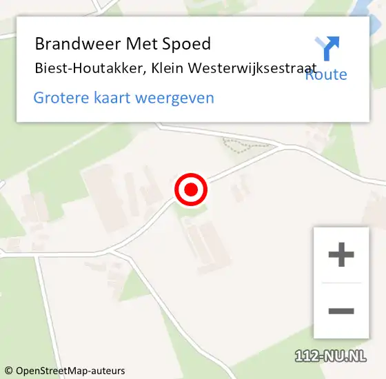 Locatie op kaart van de 112 melding: Brandweer Met Spoed Naar Biest-Houtakker, Klein Westerwijksestraat op 6 mei 2020 20:06