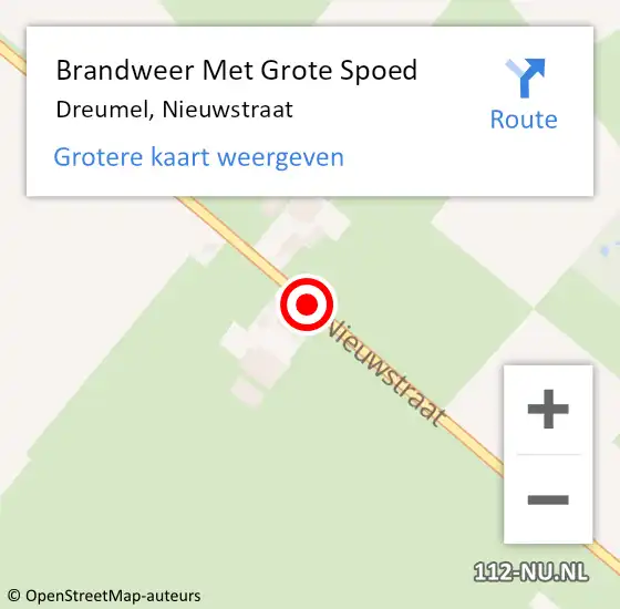 Locatie op kaart van de 112 melding: Brandweer Met Grote Spoed Naar Dreumel, Nieuwstraat op 6 mei 2020 20:25