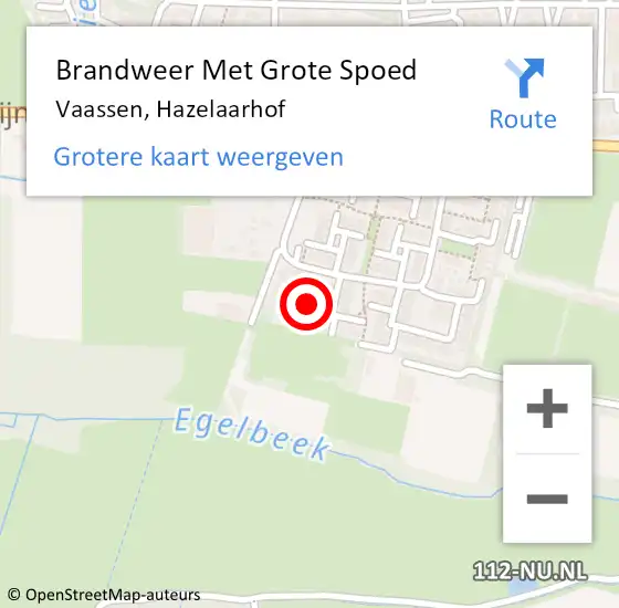 Locatie op kaart van de 112 melding: Brandweer Met Grote Spoed Naar Vaassen, Hazelaarhof op 6 mei 2020 22:35