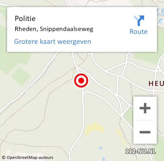 Locatie op kaart van de 112 melding: Politie Rheden, Snippendaalseweg op 6 mei 2020 23:52