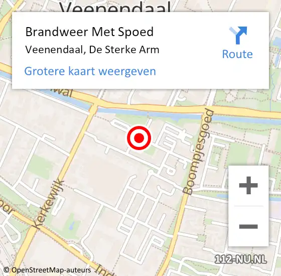 Locatie op kaart van de 112 melding: Brandweer Met Spoed Naar Veenendaal, De Sterke Arm op 7 mei 2020 10:59