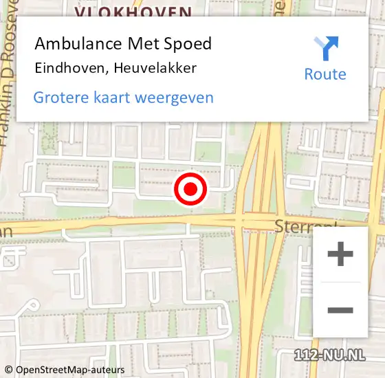 Locatie op kaart van de 112 melding: Ambulance Met Spoed Naar Eindhoven, Heuvelakker op 7 mei 2020 12:55