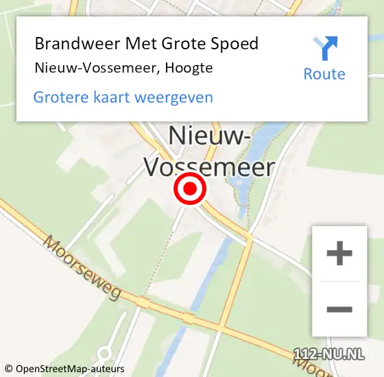 Locatie op kaart van de 112 melding: Brandweer Met Grote Spoed Naar Nieuw-Vossemeer, Hoogte op 7 mei 2020 13:06