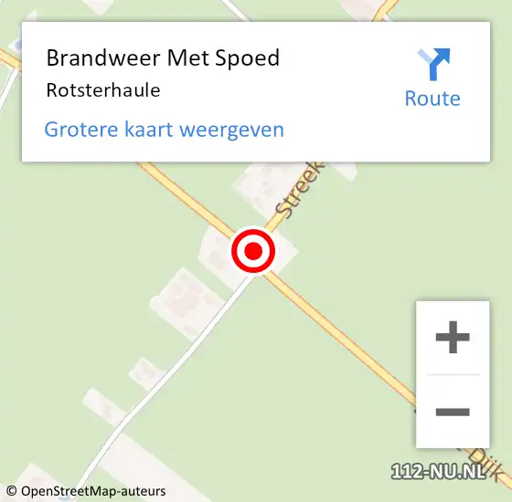 Locatie op kaart van de 112 melding: Brandweer Met Spoed Naar Rotsterhaule op 7 mei 2020 16:02