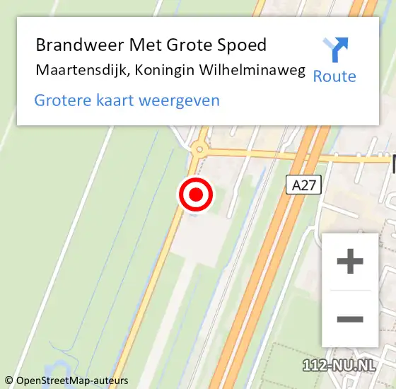 Locatie op kaart van de 112 melding: Brandweer Met Grote Spoed Naar Maartensdijk, Koningin Wilhelminaweg op 7 mei 2020 16:41