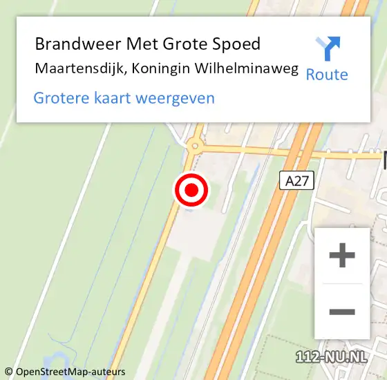 Locatie op kaart van de 112 melding: Brandweer Met Grote Spoed Naar Maartensdijk, Koningin Wilhelminaweg op 7 mei 2020 16:50