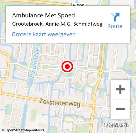 Locatie op kaart van de 112 melding: Ambulance Met Spoed Naar Grootebroek, Annie M.G. Schmidtweg op 7 mei 2020 19:46