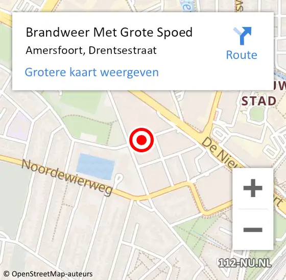 Locatie op kaart van de 112 melding: Brandweer Met Grote Spoed Naar Amersfoort, Drentsestraat op 7 mei 2020 23:54