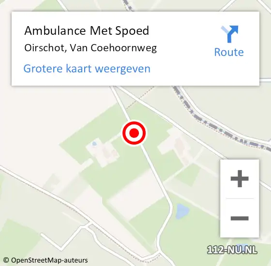 Locatie op kaart van de 112 melding: Ambulance Met Spoed Naar Oirschot, Van Coehoornweg op 8 mei 2020 01:58