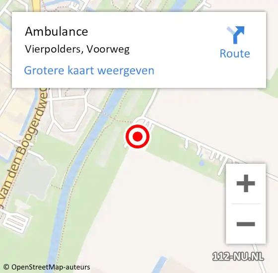 Locatie op kaart van de 112 melding: Ambulance Vierpolders, Voorweg op 6 mei 2014 06:05