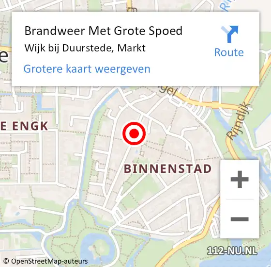 Locatie op kaart van de 112 melding: Brandweer Met Grote Spoed Naar Wijk bij Duurstede, Markt op 8 mei 2020 09:07