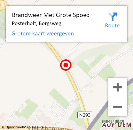 Locatie op kaart van de 112 melding: Brandweer Met Grote Spoed Naar Posterholt, Borgsweg op 8 mei 2020 10:48
