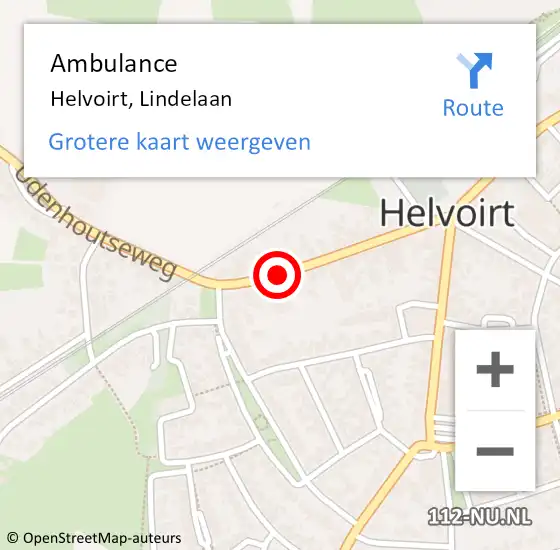 Locatie op kaart van de 112 melding: Ambulance Helvoirt, Lindelaan op 8 mei 2020 11:19