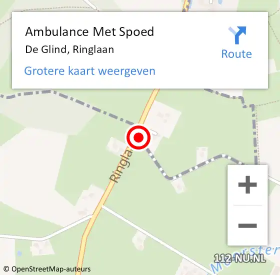 Locatie op kaart van de 112 melding: Ambulance Met Spoed Naar De Glind, Ringlaan op 8 mei 2020 11:43