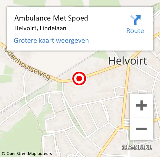 Locatie op kaart van de 112 melding: Ambulance Met Spoed Naar Helvoirt, Lindelaan op 8 mei 2020 11:56