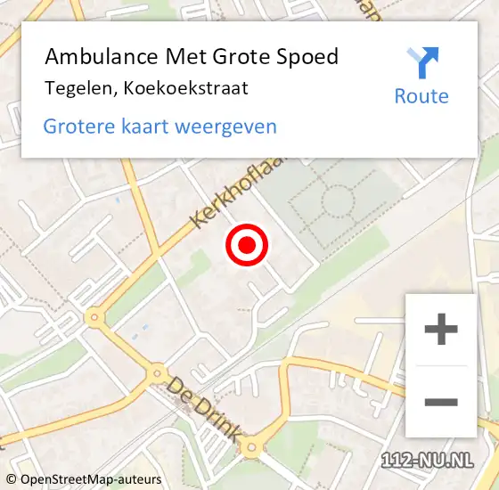 Locatie op kaart van de 112 melding: Ambulance Met Grote Spoed Naar Tegelen, Koekoekstraat op 8 mei 2020 12:10