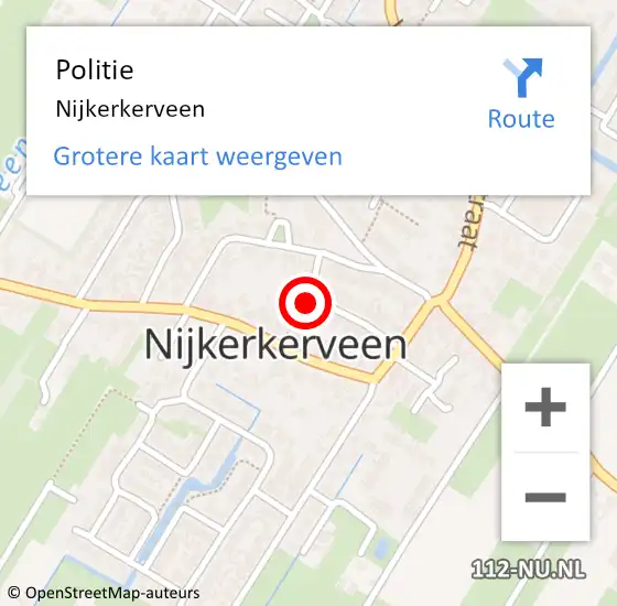Locatie op kaart van de 112 melding: Politie Nijkerkerveen op 8 mei 2020 13:40
